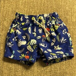 GAP Blue Swim Trunks with Tropical Print